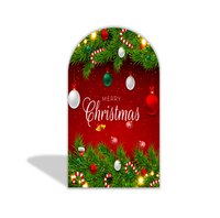 Lot de 3 Housses de Toile de Fond Chiara Arch en Tissu Tendu, Décorations Joyeux Noël, pour Cabine Photo et Événements Festifs