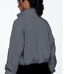 Vestes en polaire pour femmes, sweat-shirts oversize à fermeture éclair, vêtements d'hiver, manches longues, crop top en sherpa, tenues d'automne, mode - Product Image 4