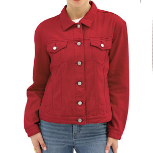 Veste en jean de haute qualité pour femmes, logo personnalisé, respirante, couleur rouge, look décontracté, vêtements d'extérieur pour l'hiver, veste en jean pour femmes - Product Image 6
