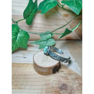Navajo-Made New Lander Varicsite Tufa Cast & Sterling <b>Silver</b> Fashion <b>Cuff</b> <b>Bracelet</b> - Product Image 3
