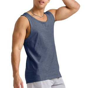 Débardeur personnalisé pour hommes en coton respirant sans manches OEM pour l'été, pour vêtements de fitness, vêtements de sport avec logo, pour les promotions de marque privée - Product Image 3