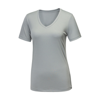 Kaos Wanita Ramah Lingkungan Bahan Bernapas Aplikasi Kancing Lengan Pendek Musim Panas Kasual Regular Fit Ukuran Asia M-XXXL Cepat Kering