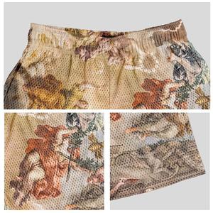 Shorts de sport pour homme personnalisés, style peinture à l'huile, haute qualité, séchage rapide, double couche, polyester, maille - Product Image 6