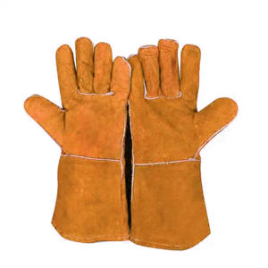 Top Ranked Heavy Duty Cowhide Split Leather <b>Gloves</b> Long Lasting Construction Fireproof for Safety Work in <b>Welding</b> Firefighting - Product Image 6
