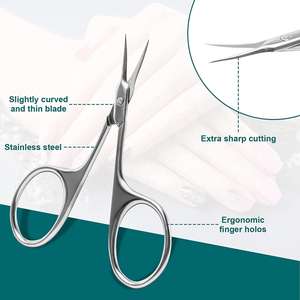 Tijeras profesionales de acero inoxidable de alta calidad para uñas para piel muerta con hoja curva y punta roma para belleza de cutícula ANAAIF - Product Image 3