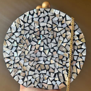 Falak World Export's New Bohemian Style Handmade Mother Pearl Beaded Clutch <b>Bag</b> for Ladies <b>Waterproof</b> Chain for Evening Use - Product Image 1