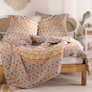 Chất lượng bền cotton tấm ga trải giường thiết lập cho quanh năm sử dụng với cảm ứng mềm mại chất liệu có sẵn cho xuất khẩu từ Ấn Độ - Product Image 1