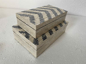 Handmade Luxurious Mother Pearl Inlaid Wood Jewelry <b>Box</b> Set of 2 Customizable Home <b>Decor</b> <b>Storage</b> Organizer for Personal Use - Product Image 2