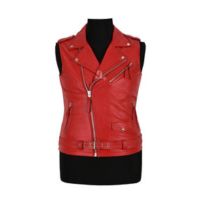 เสื้อกั๊กหนังนิ่มสำหรับไบเกอร์คาวบอย,กระเป๋าสะพายหลังด้านนอกหนังวัวแท้สำหรับทั้งชายและหญิง - Product Image 3