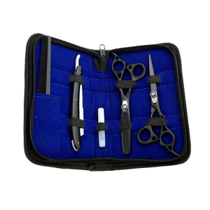 Kit de peluquero de tijera de pelo chapado en oro profesional con logotipo personalizado - Product Image 2