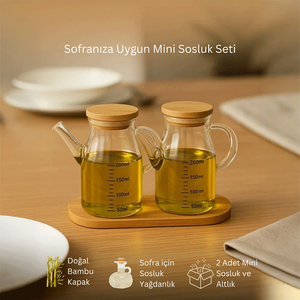 Ensemble de 2 mini-récipients à sauce soja 200 ml, distributeurs d'huile et de sauce - Product Image 3