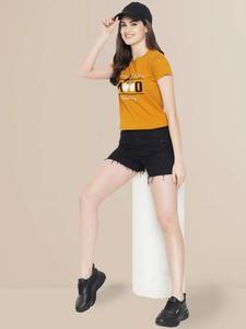 เสื้อยืดคอกลมแขนสั้นสำหรับผู้หญิงผ้าคอตตอน100% ลำลองทรงโอเวอร์ไซส์ XL พิมพ์ลายโลโก้แฟชั่นระบายอากาศได้ตามต้องการสีพื้น - Product Image 4