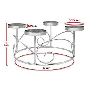 <b>Pillar</b> <b>Candle</b> Holder Golden Colored Round 4 Head Premium <b>Candle</b> Stand Shiny <b>Candle</b> Stand for Royal & Luxuries Decoration - Product Image 5