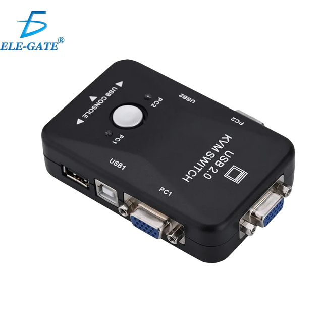 USB VGA KVM Switch with 4 Ports for 2 Computers for Keyboard Mouse and Monitor Connections in Stock!