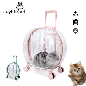 Grosir modis transparan plastik hewan peliharaan kucing casing penerbangan gaya Solid kucing portabel tas bagasi untuk keluar dan perjalanan - Product Image 1