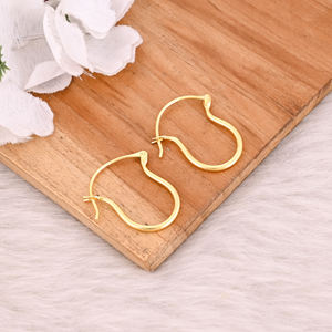 ต่างหูห่วงชุบทองต่างหูทำมือต่างหูทองเหลืองดีไซน์คลาสสิกสำหรับผู้หญิงและเด็กผู้หญิงมาใหม่ - Product Image 3