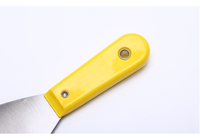 Kit professionnel d'outils de construction pour plâtrage et cloisons sèches, comprenant un ensemble de couteaux à mastic et spatules grattoirs en acier au carbone avec manche en plastique jaune
