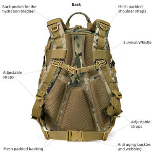 Mochila táctica al aire libre con logotipo personalizado impresión bordado gran capacidad senderismo Camping bolsa de viaje OEM proveedor de fábrica - Product Image 5