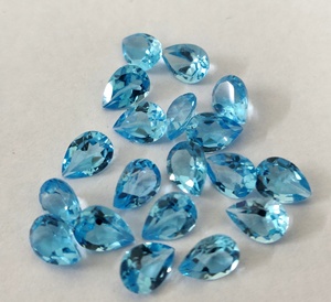 Topacio azul suizo natural Pera cortada 5x7mm facetado-Corte de pera Topacio Azul suizo Suelto - Product Image 5