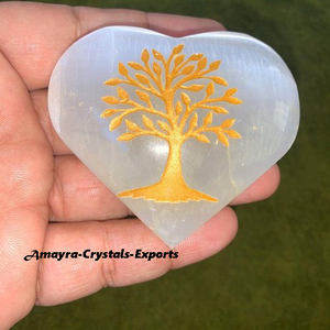 Nouvelle pierre précieuse sélénite gravée coeur Agate pierre en relief coeurs Amayra cristaux pierre semi-précieuse artisanat cadeaux inde - Product Image 5