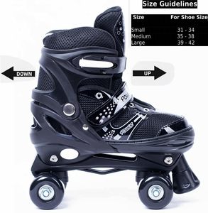 Patins à roulettes pour enfants, patins à roulettes à double rangée pour débutants, chaussures de patinage sûres pour l'extérieur et l'intérieur - Product Image 3