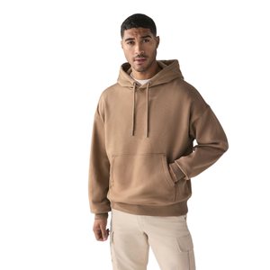 Sudadera con Capucha Unisex de Color Beige Marrón al por Mayor, Sudadera con Capucha de Forro Polar Suave para Invierno, Estilo Casual Holgado para Uso Diario - Product Image 3