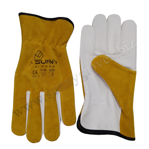 New Simple Style Leather Men Driving <b>Gloves</b> Hand Safety Cow Grain <b>Driver</b> Leather Rigger <b>Gloves</b> - Product Image 5