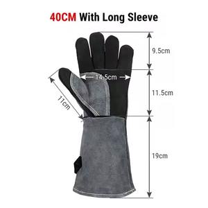 Premium Quality Top Selling Customized Leather <b>Gloves</b> Wear-Resistant Anti-Impact Fireplace <b>Oven</b> & Welding <b>gloves</b> for Safety - Product Image 3