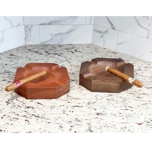 Premium Natural Wooden <b>Ashtray</b> Custom Engraved Wood Cigarette <b>Ashtray</b> Customized Color/Size/Packing American Style Desktop - Product Image 2