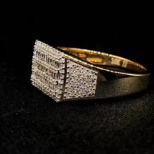 Venta caliente VVS Moissanite 925 anillo de plata esterlina chapado en oro joyería fina hombres mujeres estilo HipHop estilo Hiphop anillo de estilo - Product Image 3