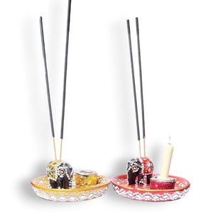 Handcrafted Lac <b>Incense</b> Holder Modern Elephant Jewel Stick & <b>Cone</b> Burner Stand - Product Image 5