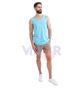 Haute qualité respirant séchage rapide hommes femmes été Gym débardeur solide blanc coton tricoté col rond unisexe entraînement - Product Image 3