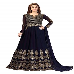 Ensemble 3 pièces en soie traditionnelle afghane pour femmes en couleur unique tarif de gros pour les robes de mariage et de fête - Product Image 4