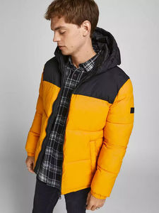 Veste matelassée en toile premium pour homme avec manches longues et capuche, vêtements d'hiver en différentes couleurs, tailles plus grandes, styles simples à prix avantageux - Product Image 4