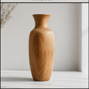 Vase en bois de manguier fait main, rond, minimaliste, décoration de table, matériau naturel - Product Image 2