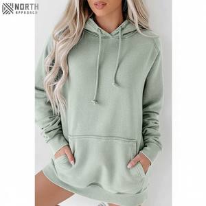 Sudadera suave de alta calidad, sudaderas con capucha estampadas, sudaderas personalizables para mujer, Sudadera con capucha con hombros caídos y lavado ácido para mujer - Product Image 1