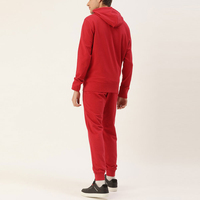 Chándal Deportivo para Hombre, Color Rojo, Casual, Sólido, Ecológico, Talla Grande, Estampado, Corte Regular, con Capucha, para Invierno, Cómodo y Elegante, 100% Algodón