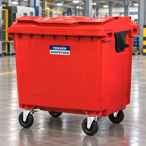 Conteneur de collecte des déchets en plastique HDPE certifié EN 840, 1100L - Product Image 1