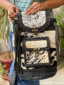 Sac à dos pour ordinateur portable professionnel personnalisé fait à la main en cuir pleine fleur sac à dos rustique en cuir brun à franges sac à dos intelligent - Product Image 3