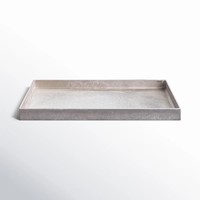 N Sons Innovation Plateau décoratif multifonction en aluminium gris imitation cuir shagreen réutilisable style Art Déco
