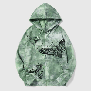 Sudadera con capucha personalizada 100% algodón con cremallera, estampado de grafiti, estilo oversize, desgastada, rasgada, térmica, bordada e impermeable para hombre, ideal para invierno. - Product Image 1