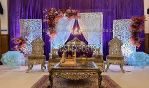 Arche de mariage arabe découpée au laser en or pour scène, panneaux métalliques tendance DST Exports en promotion pour grands événements au Canada - Product Image 4