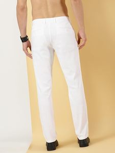 High Quality Custom Sweatpants for <b>Men</b> Oversized Casual Winter <b>White</b> Pants with Stacked Pattern Fabric Material - Product Image 2