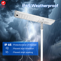 Lampu Jalan Tenaga Surya Monokristalin Berkualitas Tinggi Tahan Air IP65 80W/100W/120W Terintegrasi All-in-One LED 6500K Aluminium