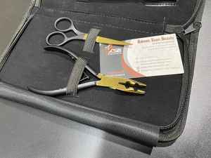 Black Gold Custom Logo <b>Hair</b> Extension Tool Kit Set Stainless Steel Scissor Razors and <b>Hair</b> <b>Sectioning</b> <b>Clip</b> Loop - Product Image 6