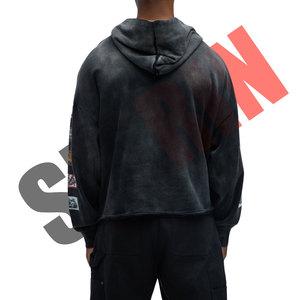 Sweat à capuche imprimé personnalisé de haute qualité fabriqué en usine sweat-shirt Boxy Fit sweat à capuche lavé à l'acide sweat à capuche personnalisé 100% coton - Product Image 3