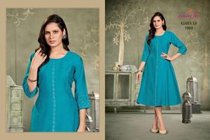 Kurti de Mujer Maruti Fashion de Alta Calidad, Estilo Tradicional con Trabajo de Diamantes, para Bodas Indias y Pakistaníes, Largo hasta la Rodilla, Corte Regular - Product Image 3