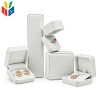 Boîte à bijoux en velours à coins arrondis, marque personnalisée, rouge, rose, blanc, bleu, marron, pour bague, boucles d'oreilles, pendentif, bracelet, collier, emballage