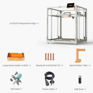 Imprimante 3D FDM à double extrudeur automatique OrangeStorm Giga, connectivité USB pour l'industrie de la construction avec 1 an de garantie - Product Image 5