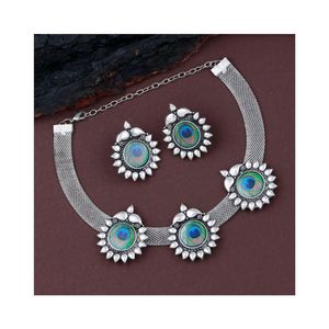 Peacock <b>Ruby</b> Diamond Choker <b>Necklace</b> for Party Wedding Engagement Anniversary-Fine Jewelry Set with Gold Plating - Product Image 1